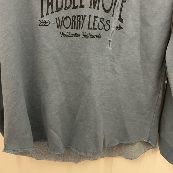 Tall Ships Trading Company Soft Blue Pull-Over Hoodie Sweatshirt, Sz L - Picture 3 of 7